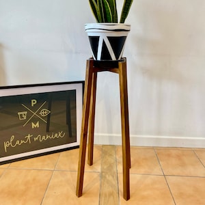 Plant pot Stand - Plant stand - Diagonal in Solid Wood, Hand Made in the UK
