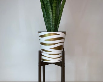 Macetero de madera maciza hecho a mano - 45 cm de alto