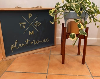 Handmade Wooden Plant Pot Stand - Solid Wood, Modern Style
