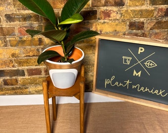 Round Plant Pot Stand - Plant Stand - Round 30cm leg - Hand made in  solid wood in UK