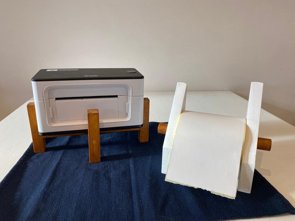 Printer Holder and printing label roll holder handmade in Uk Etsy