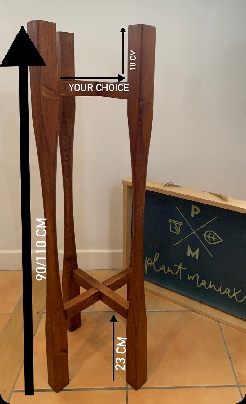 Handmade Rustic Wood Plant Stand – Two Tier Display, Tall Accent Table ...