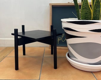 Handmade Solid Wood Plant Stand, Mid Century Modern Style
