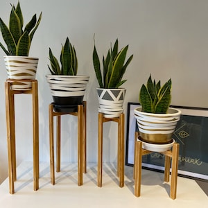Plant pot Stand - Wooden Plant Stand display - Hand made in solid wood in the Uk - Washed Effect plant stand in many colors and sizes