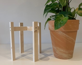 Handmade Pine Plant Pot Stand, Solid Wood, Made in UK