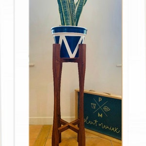 Plant pot Stand - Plant Pot Stand - Solid Wood Plant Pot - Hand Made in UK - Two tier up to 110 cm tall