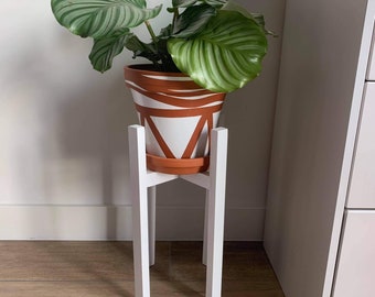 Support pour cache-pot - Support pour plante - de 40 cm à 70 cm de haut Fabriqué à la main au Royaume-Uni - Construit en bois massif teinté dans vos couleurs préférées