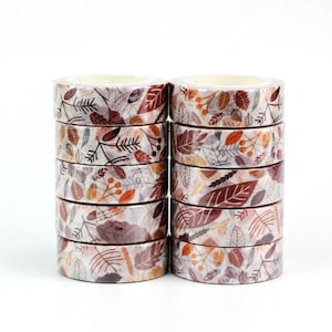 Autumn Leaves Washi Tape | Fall Themed Masking Tape | Snail Mail Gift Exchange | Bullet Journal Planner Supply | Stocking Stuffer