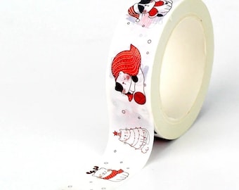 Acogedor gato de invierno Washi Tape / Gatos en suéteres Washi / Snail Mail Bullet Journal Planner Suministro