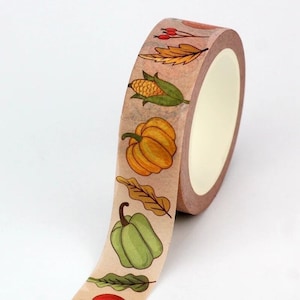 Fall Harvest Washi Tape | Fall Themed Masking Tape | Snail Mail Gift Exchange | Bullet Journal Planner Supply