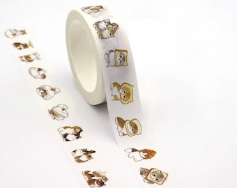 Gatos con pan y patos / Gatos lindos Washi / Suministro de planificador de diario de balas de correo de caracol / Decoración postcruzamiento / Intercambio de regalos por penpal