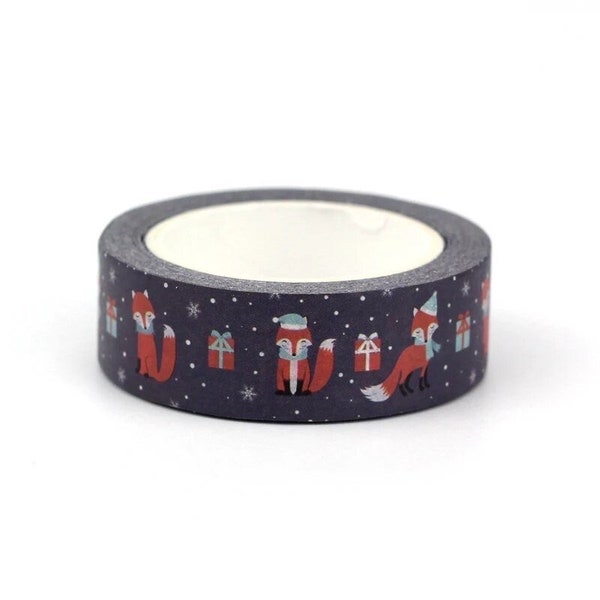 Winter Foxes Washi Tape | Winter Themed Masking Tape | Snail Mail Gift Exchange | Bullet Journal Planner Supply