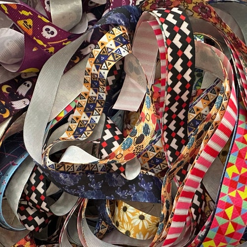 BOLSA SORPRESA - Lote de 20 yardas de cinta grosgrain de 7/8" a 1" cortada a medida - NUEVA
