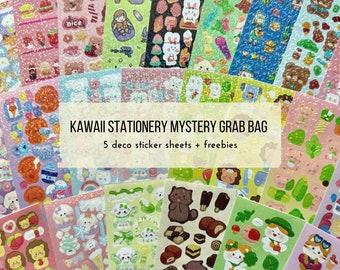 5 hojas de pegatinas decorativas de papelería kawaii misteriosas - Pegatinas decorativas, decoración de diarios, intercambio de suministros para amigos por correspondencia