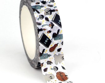 Cinta Washi con estampado vintage de Halloween / Washi con temática de Halloween / Washi de Halloween / Intercambio Washi de correo de caracol / Suministro de planificador de Bujo