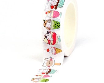 Sweet Treat Cats Washi Tape / Postre Cats Masking Tape / Snail Mail Gift Exchange / Planner Journal Supply / Penpal Postcrossing Supply