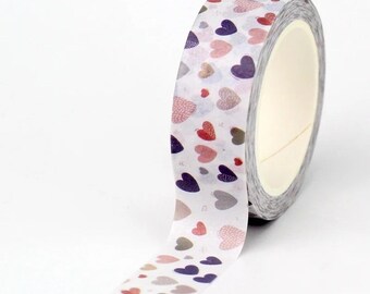Cinta Washi de corazones de San Valentín / Cinta de enmascaramiento de corazones de colores / Intercambio de regalos por correo de caracol / Suministro de planificador