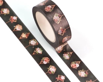 Plantadores colgantes de oro rosa Washi Tape / Cinta de enmascaramiento temática de primavera / Intercambio de regalos por correo de caracol / Suministro de planificador de diario de balas
