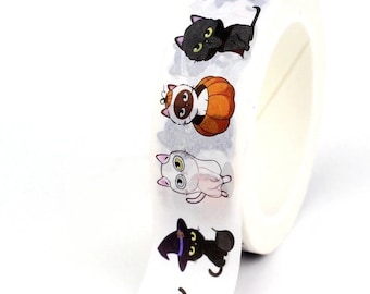 Gatos con disfraces de Halloween perfectos / Washi temático de Halloween / Washi de gatos espeluznantes / Snail Mail Washi Exchange / Bujo Planner Supply