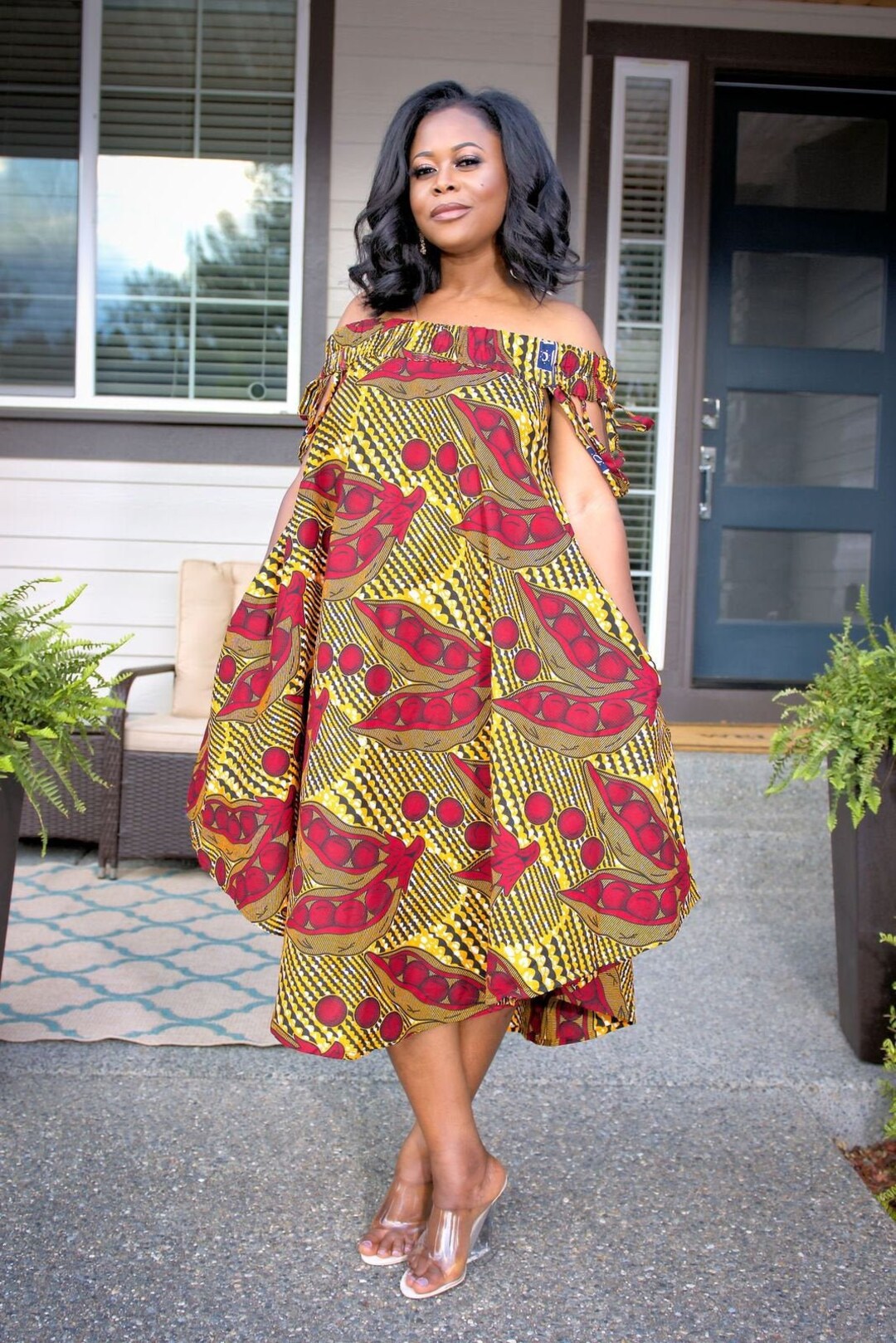 Eli African Print Fabric Dress/high and Low African Print Dress/african