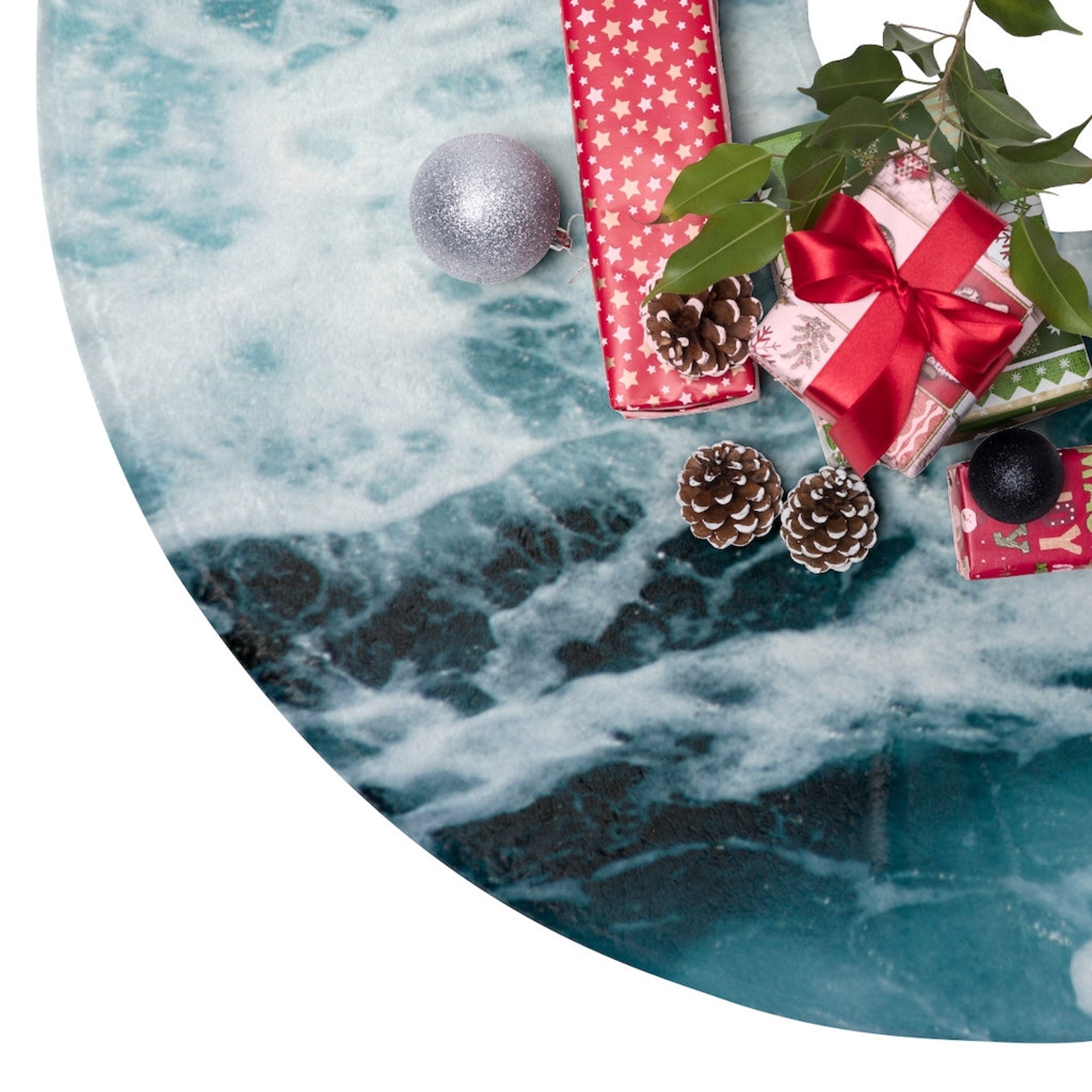 Christmas Tree Skirt Blue Christmas Tree Skirt Xmas Blue Etsy UK