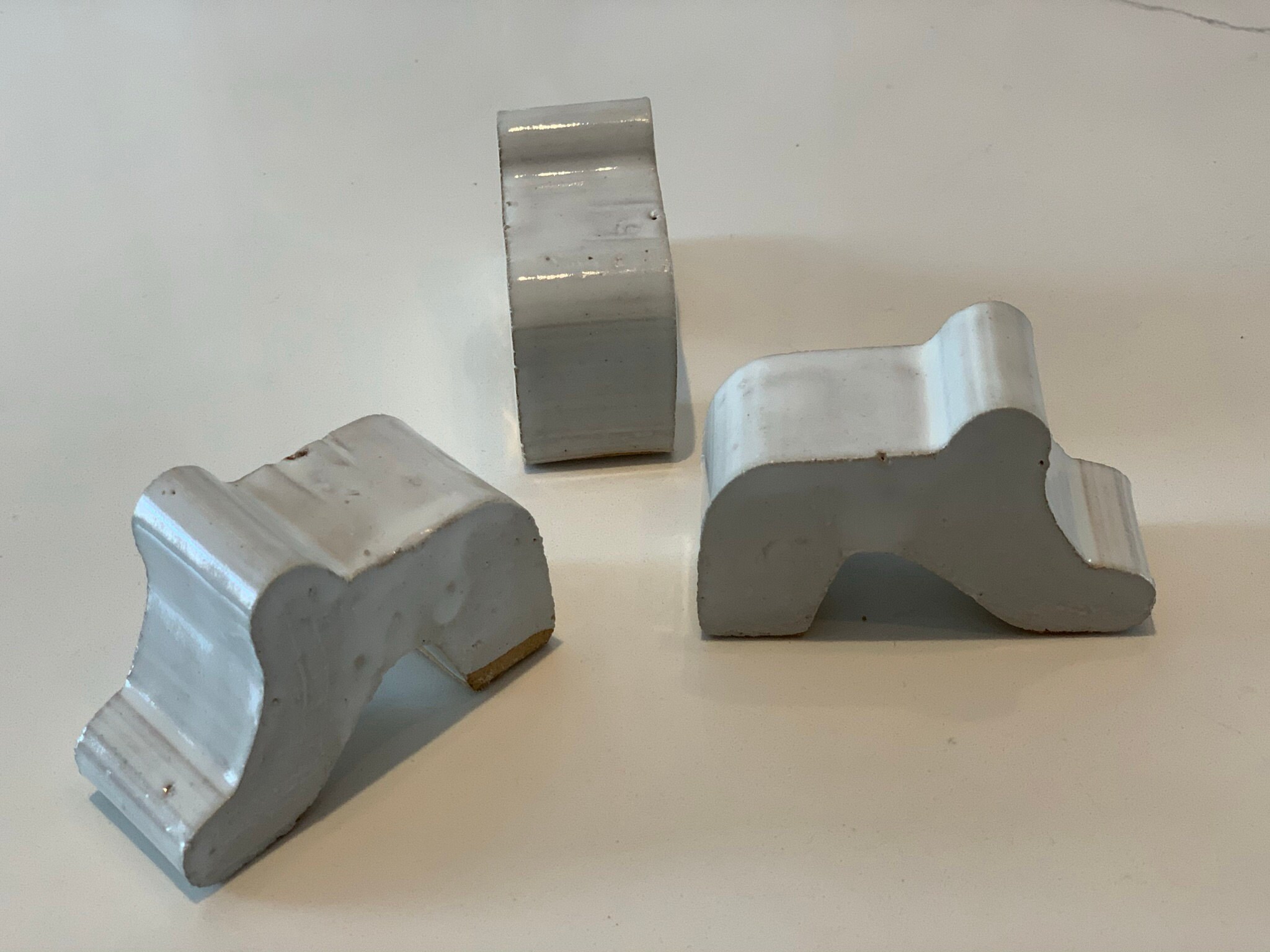 White Glazed Standard Pot Feet Outdoor / Indoor set of 3 Etsy