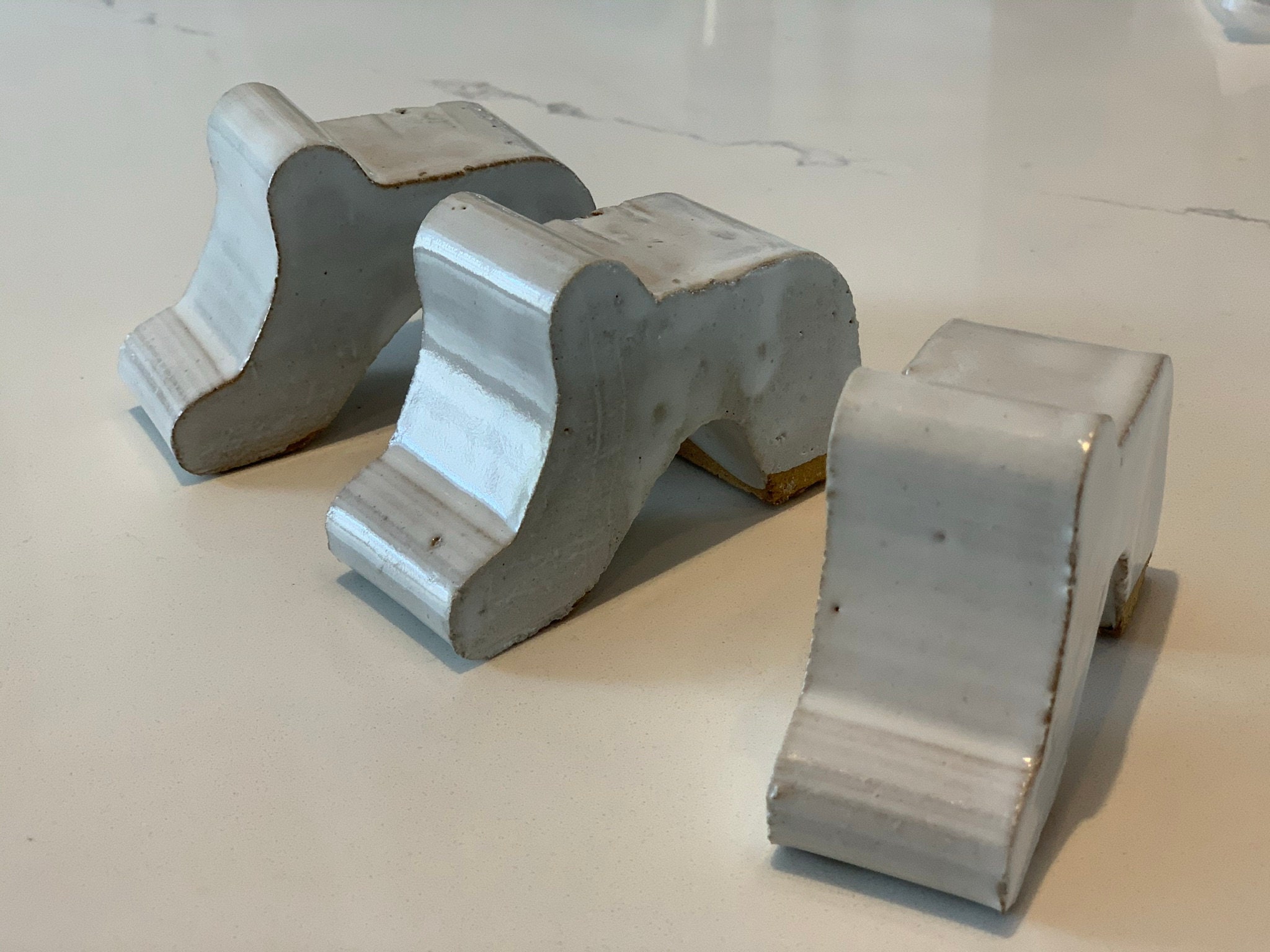 White Glazed Standard Pot Feet Outdoor / Indoor set of 3 Etsy