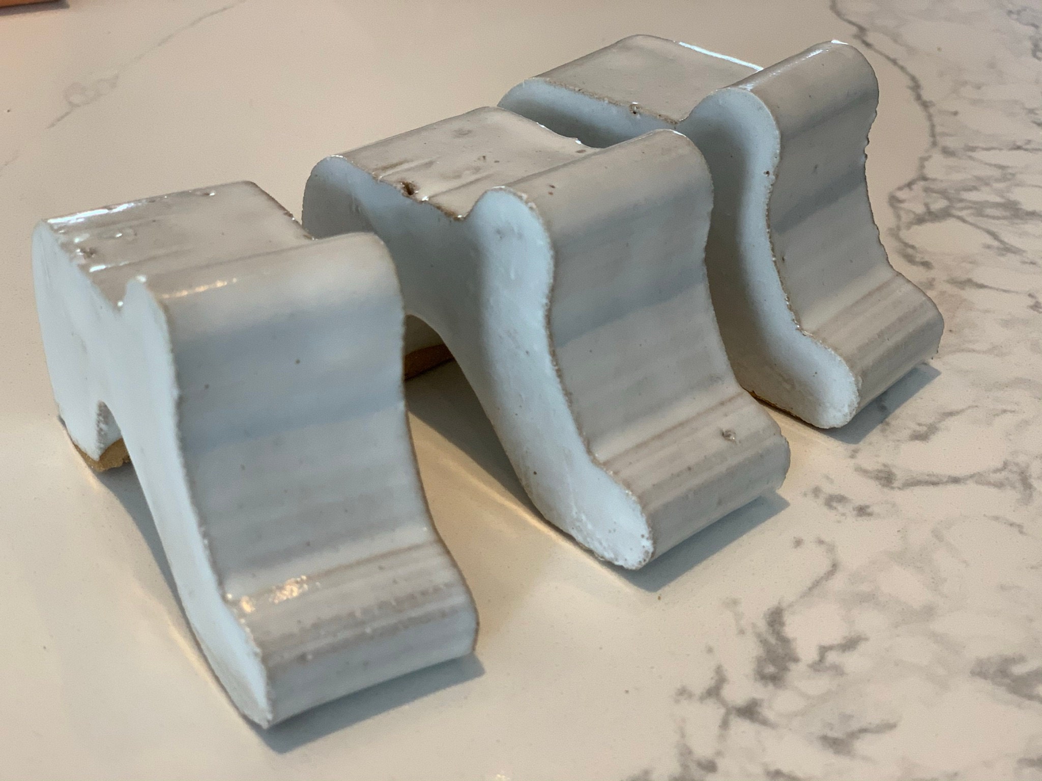 White Glazed Standard Pot Feet Outdoor / Indoor set of 3 Etsy