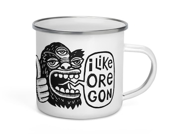 Bigfoot Likes Oregon | Enamel Mug