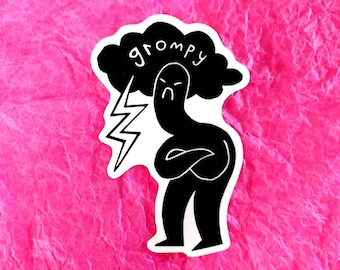 Art Sticker: GROMPY Angery Bad Mood Friend