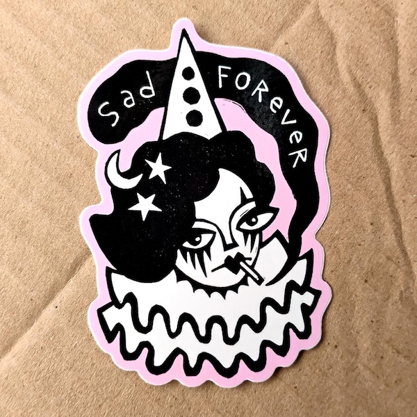 Pegatina artística: Payasita triste para siempre