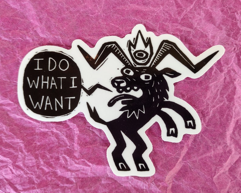 I Do What I Want Devil Goat // 3 vinyl sticker image 1