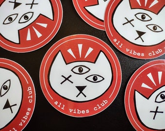 Third Eye Cat | 3" vinyl sticker | All Vibes Club