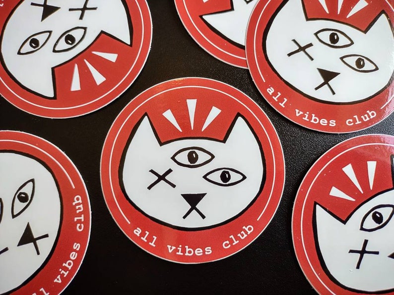 Third Eye Cat 3 vinyl sticker All Vibes Club image 1