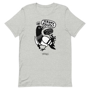 Trans Rights Trans Joy Pigeon Rat T-Shirt // original linocut illustration by Studio RSP