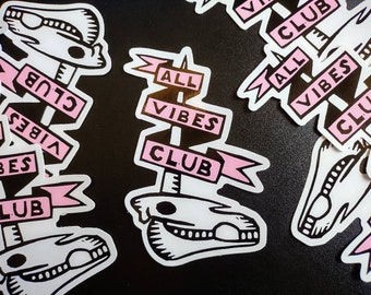 Unicorn Skull | 4" vinyl sticker| All Vibes Club