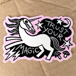Art Sticker: Magic Spooky Unicorn Believes In You