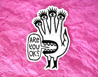 Concerned Monster Girlfriend // wasserfester Vinyl-Aufkleber // Original Zeichnung von RSP