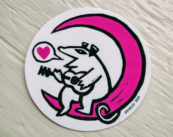 Pink Possum Moon | 2.5" vinyl sticker