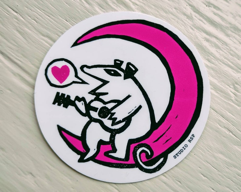 Pink Possum Moon 2.5 vinyl sticker image 1