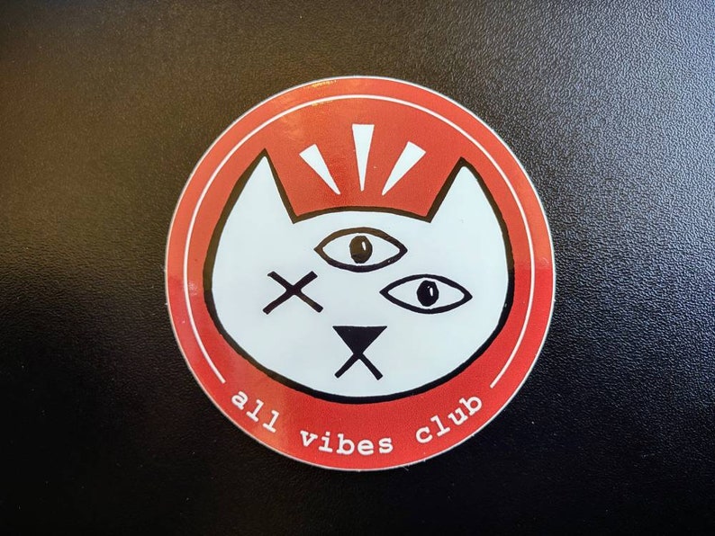 Third Eye Cat 3 vinyl sticker All Vibes Club image 2