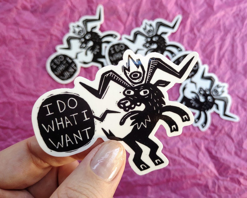 I Do What I Want Devil Goat // 3 vinyl sticker image 2