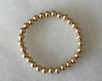 6mm gold filled beaded bracelet