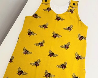 Children's honey bee romper | Children’s overalls | Children’s all in one | Baby romper | Toddler romper | Kids romper