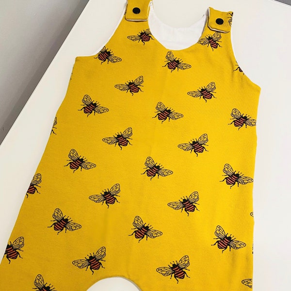 Children's honey bee romper | Children’s overalls | Children’s all in one | Baby romper | Toddler romper | Kids romper