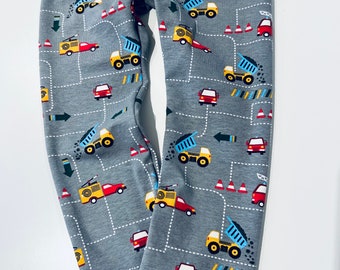 Children's Digger leggings | Kids construction leggings | Toddler leggings | Baby leggings | Vehicles | Trucks