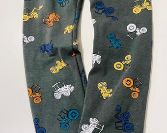 Children's tractor leggings | Kids construction leggings | Toddler leggings | Baby leggings | Trucks | Vehicles