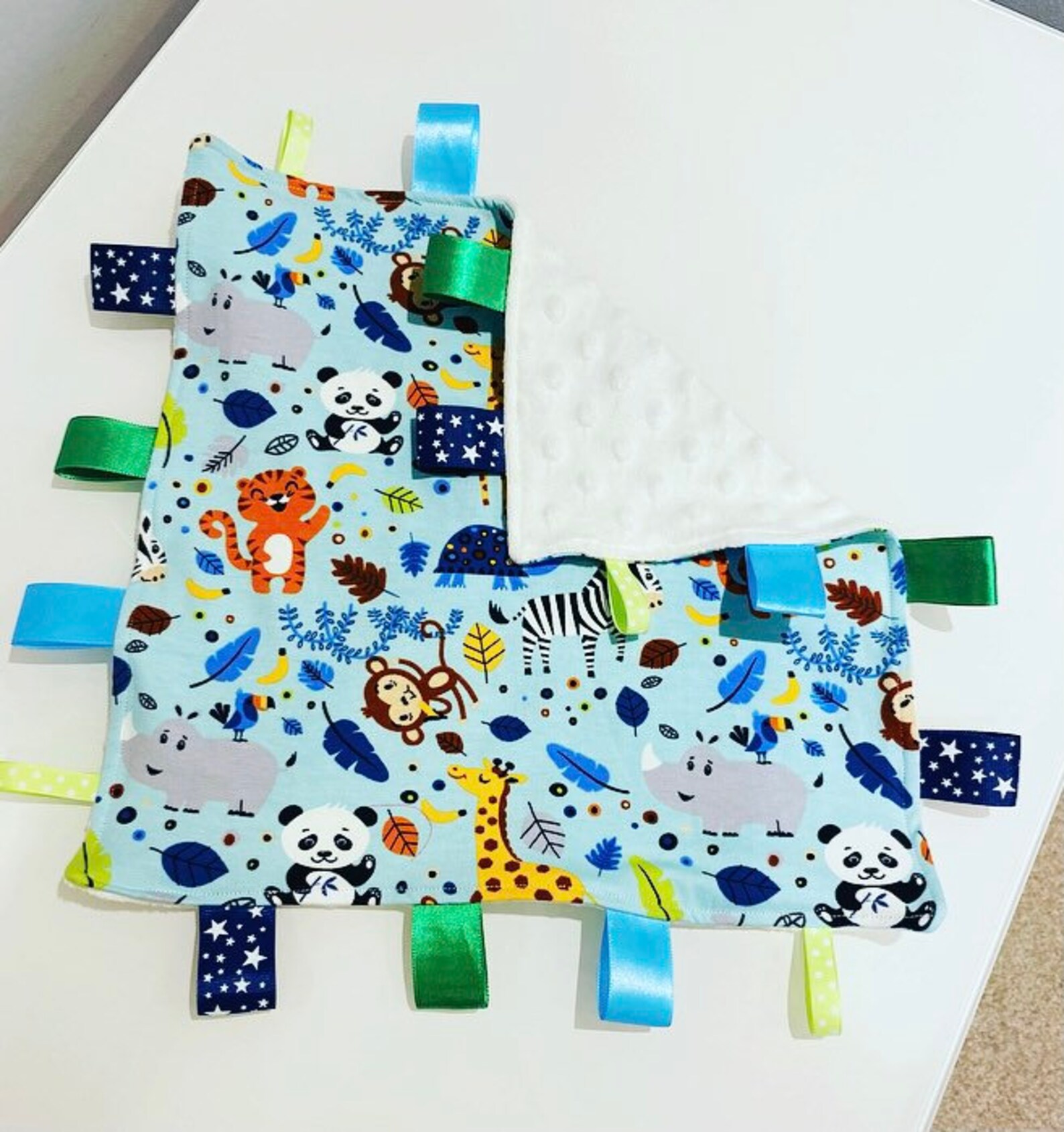 Baby Tag Blanket Personalised Baby Gift New Baby Etsy