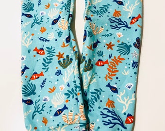 Children's fish leggings | kids aquarium leggings | toddler shark leggings | baby dolphin leggings | Underwater | Sea animals | Unisex