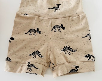 Children's dino shorts | Kids shorts | Toddler shorts | Baby shorts | Dinosaurs | Skeletons | Beige | Neutral